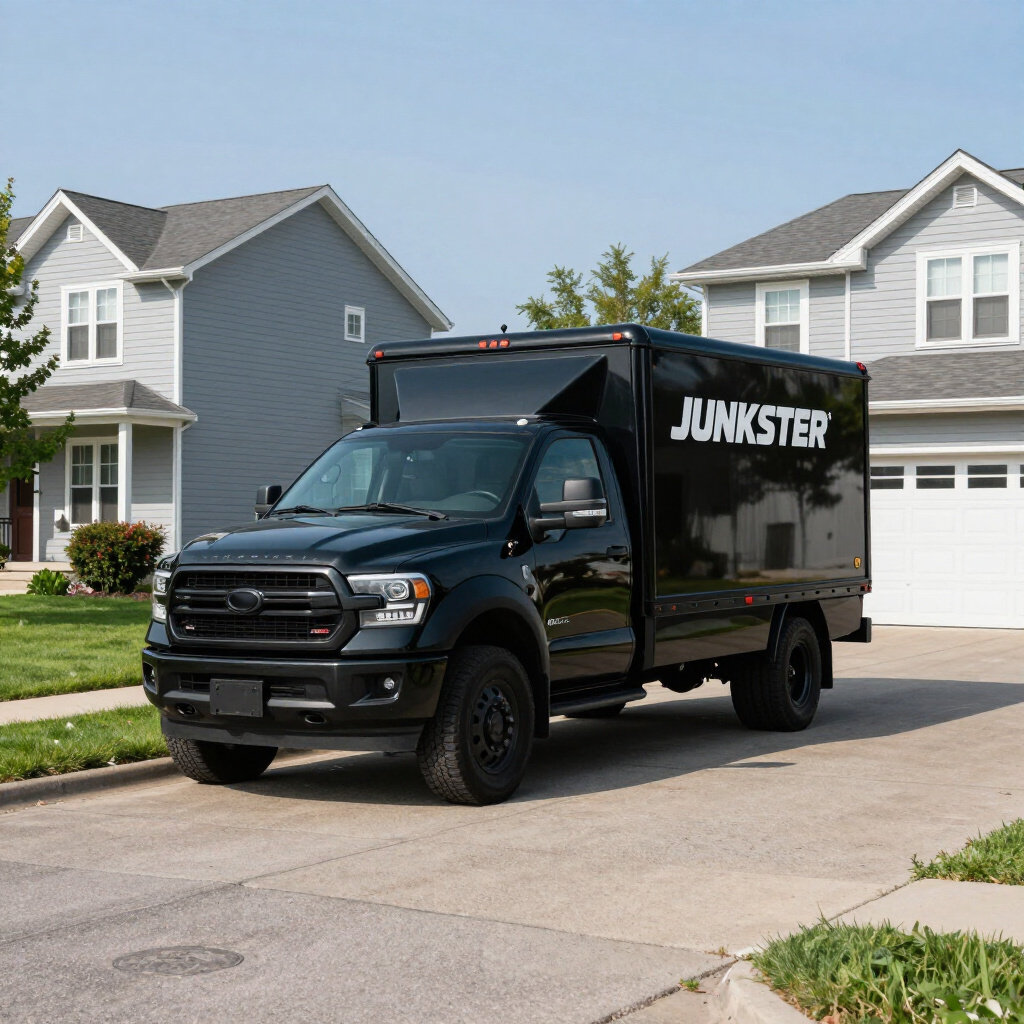 JUNKSTER junk removal truck in an Ottawa driveway